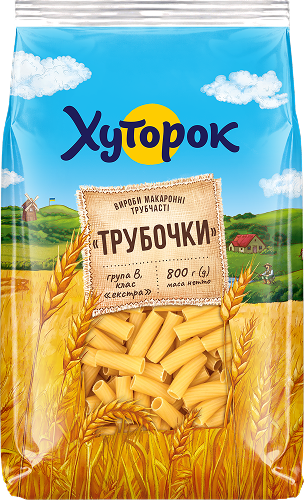 Вироби макаронні трубчасті «Трубочки» ТМ "Хуторок" 800 г 